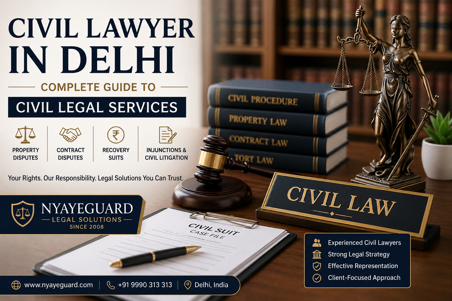 Civil Lawyer in Delhi – Expert Civil Legal Services by NyayeGuard