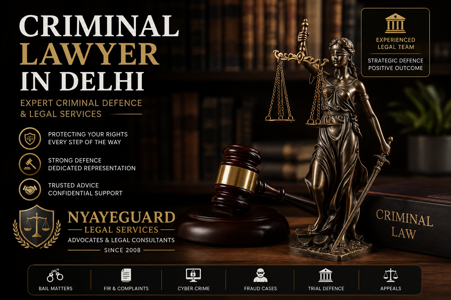 Criminal Lawyer in Delhi – Expert Criminal Defence Services by NyayeGuard