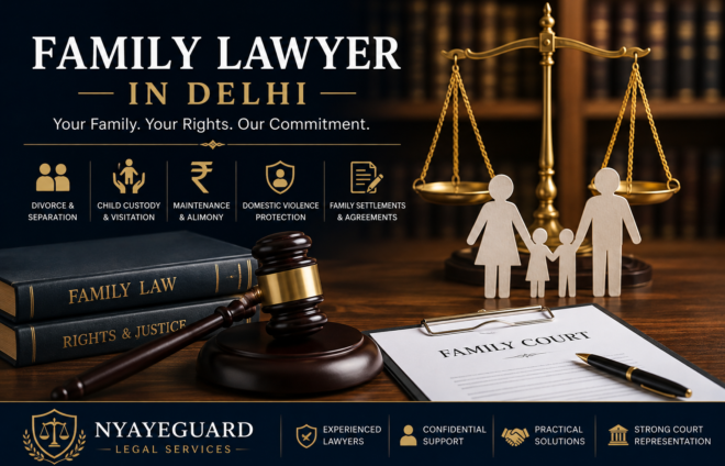 Family Lawyer in Delhi providing expert legal services for divorce, child custody, maintenance, domestic violence, family settlements, and Family Court representation.