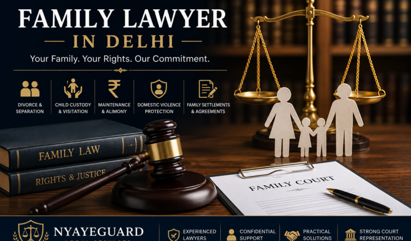 Family Lawyer in Delhi providing expert legal services for divorce, child custody, maintenance, domestic violence, family settlements, and Family Court representation.