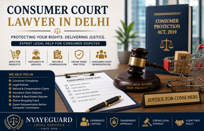 Consumer Court Lawyer in Delhi providing expert legal services for consumer complaints, defective products, refund claims, compensation, service disputes, and consumer court representation.