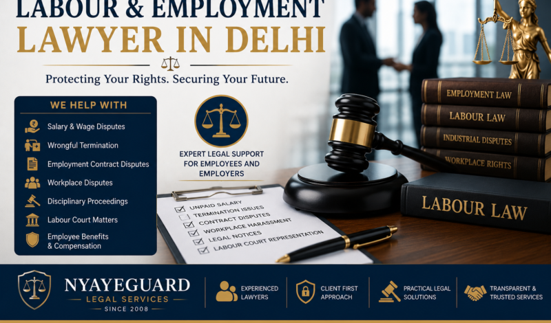 Labour Lawyer in Delhi providing legal assistance for salary disputes, wrongful termination, employment contracts, workplace disputes and labour court matters.