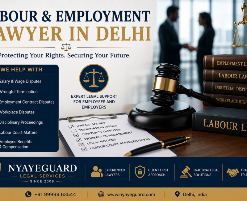Labour Lawyer in Delhi providing legal assistance for salary disputes, wrongful termination, employment contracts, workplace disputes and labour court matters.